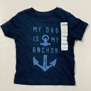 Old Navy Baby Navy Blue Graphic Tee - ' My Dad is my Anchor Size 12/18 Months